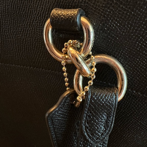 Coach black structured shoulder bag with crossbody strap work bag - Picture 6 of 6